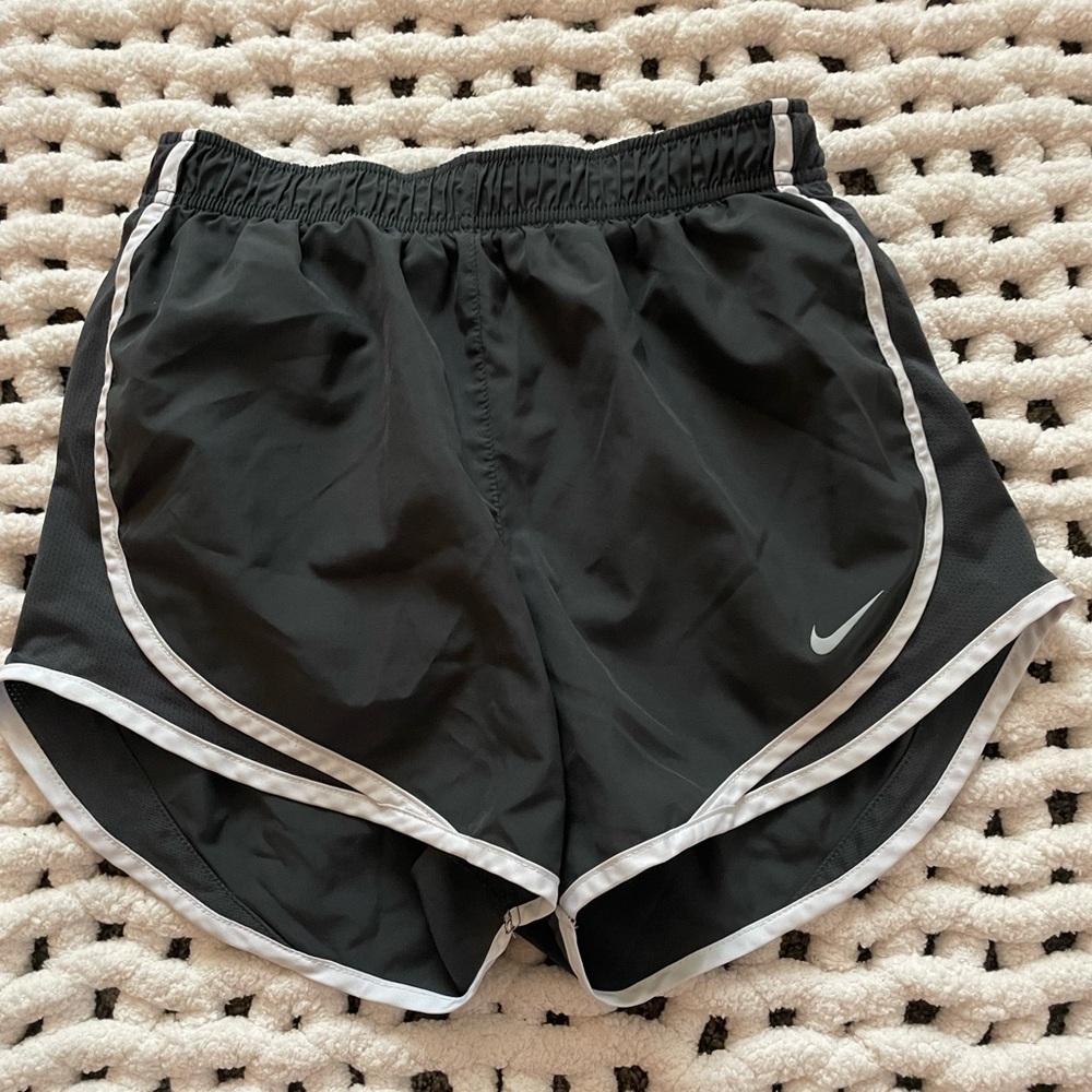 Nike Women's Black and White Athletic Shorts